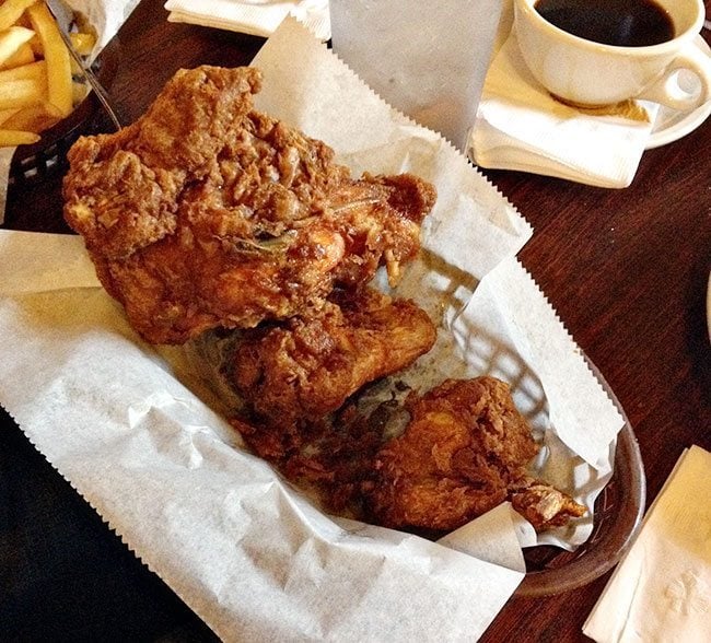 Willy Mae's Scotch House Fried Chicken with crispy chicken skin