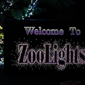welcome signage at the Zoolights