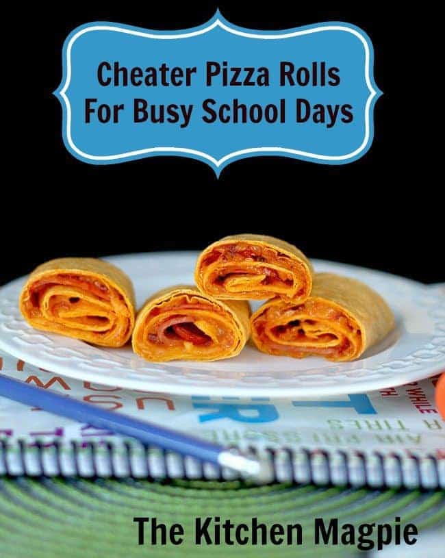 close up of Pepperoni Pizza Rolls in White Plate Over a Notebook