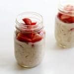 Two Jars of Strawberry Pina Colada Refrigerator Oatmeal Parfait