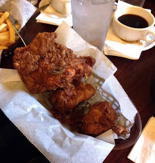 crispy hot chicken at Willy Mae's Restaurant