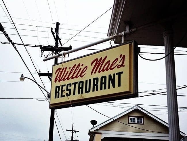 hanging signage of Willie Mae's Restaurant