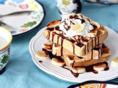 Banana Waffles With Nutella Sauce The Kitchen Magpie Banana Waffles With Nutella Sauce The Kitchen Magpie