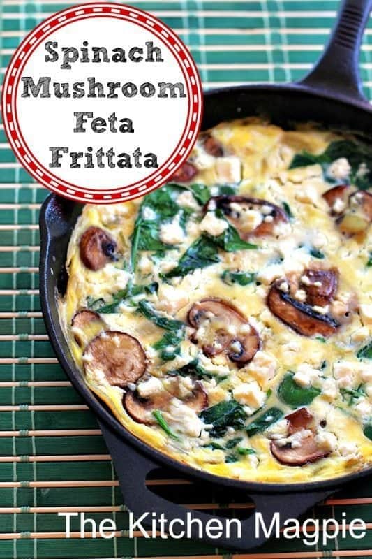Frittata di funghi e spinaci in padella