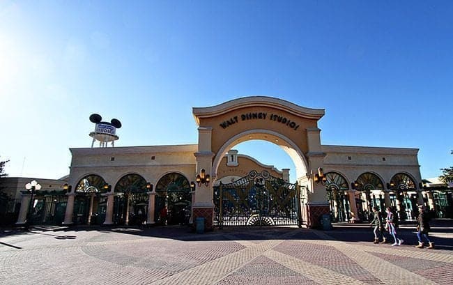 The entrance of Walt Disney Studios in Paris, France