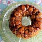 Babka Monkey Bread on a transparent serving plate
