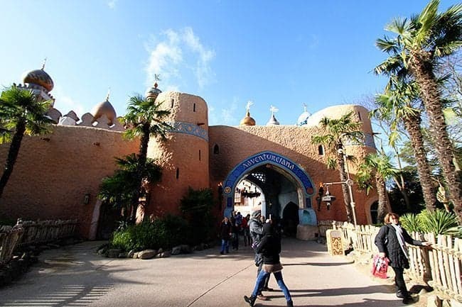 The entrance to Aladdin/Arabian Nights themed Adventureland