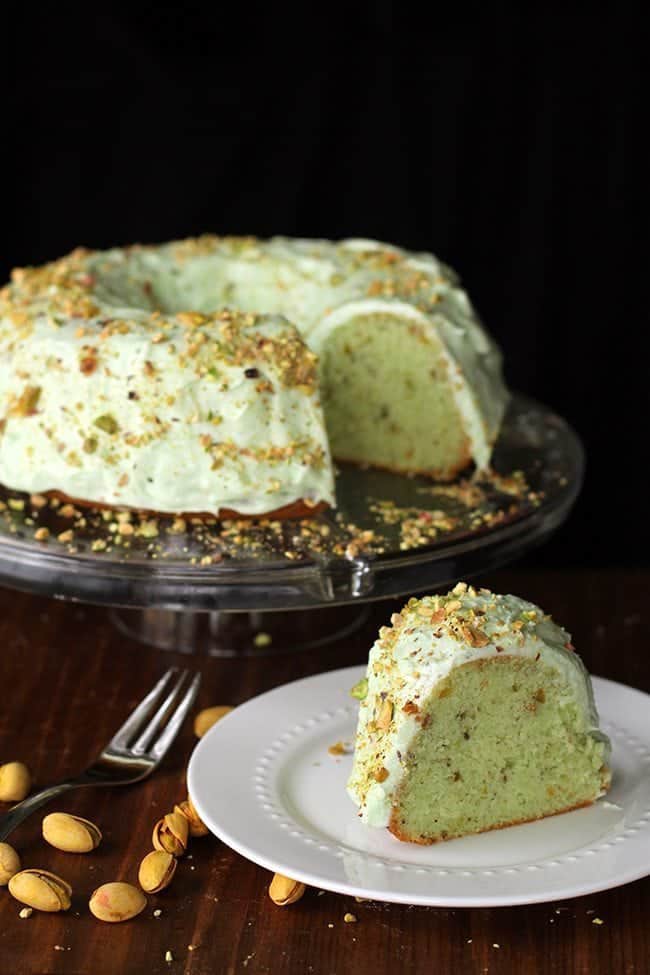 Homemade Pistachio Pudding Cake - The Kitchen Magpie