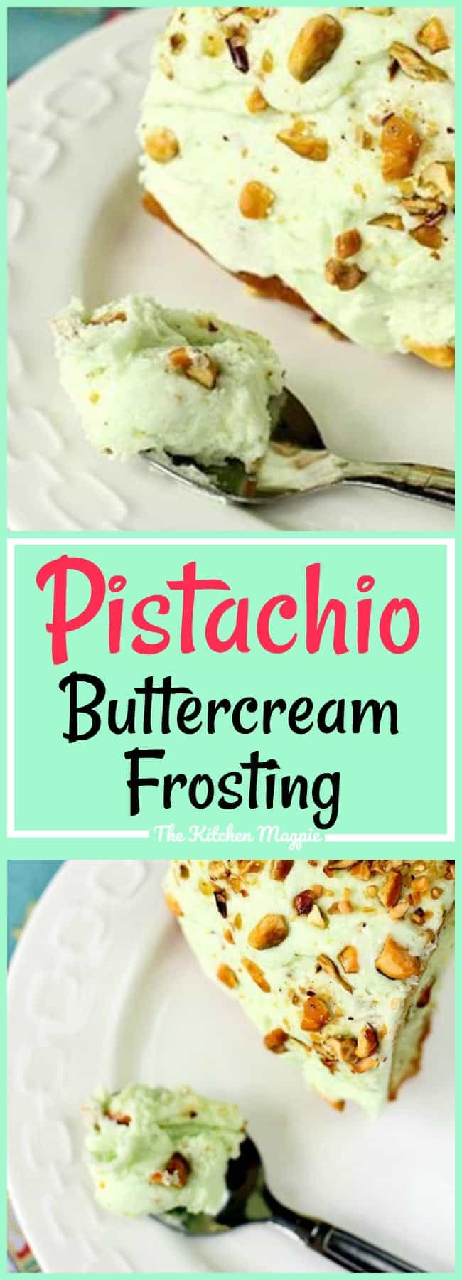 Pistachio Pudding Buttercream frosting, a gorgeous, melt in your mouth buttercream icing that's flavored with pistachio pudding. To.Die.For.