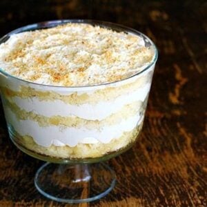 close up Malibu Rum Cake Trifle