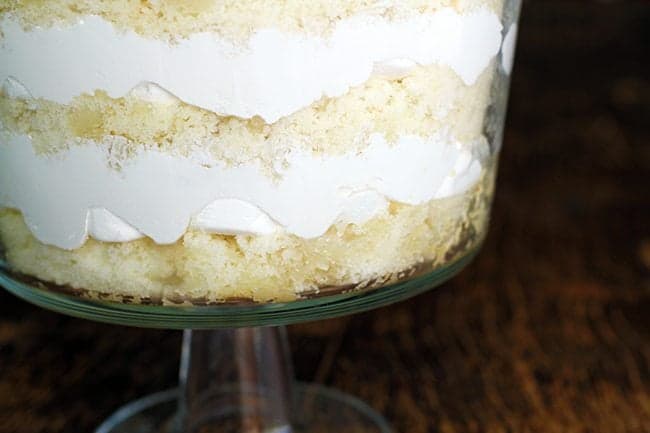 close up Malibu Rum Cake Trifle