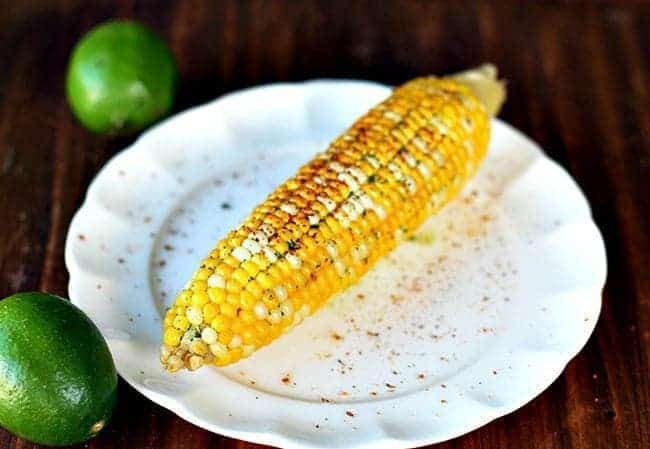 Tex Mex Corn on the Cob in white plate