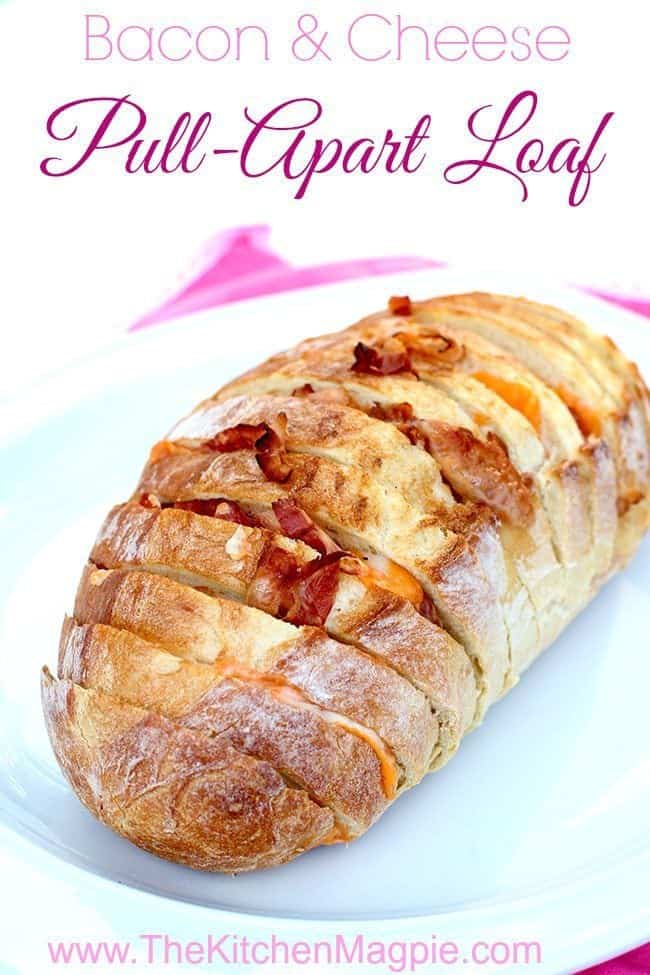 Whether you do this in the oven or over a campfire, this easy and amazing bacon and cheese pull apart loaf is the perfect side for your dinner! #camping #bacon 