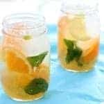 Two Jars of Sparkling Citrus Bourbon Lemonade