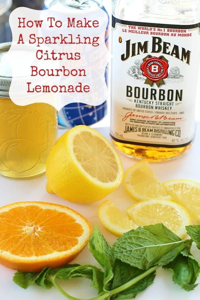 Ingredients in Making Sparkling Citrus Bourbon Lemonade