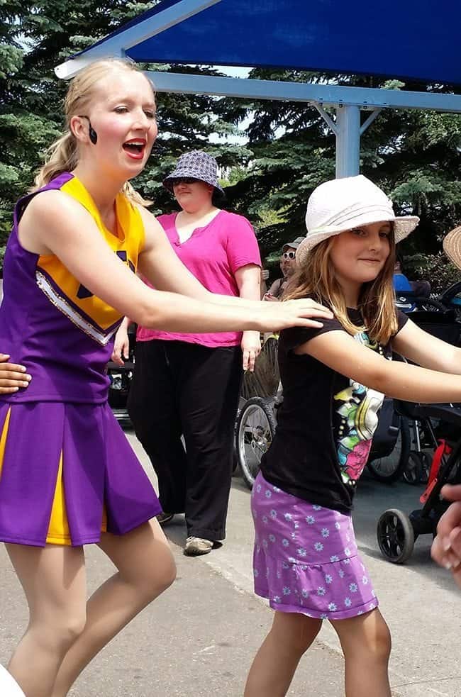 young girl joined the dance on the stage show