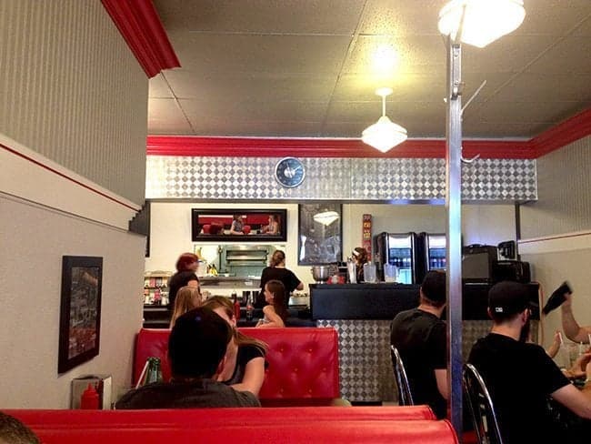 Retro inside decor of The Downtowner burger