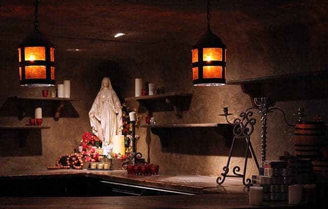 an altar like corner inside El Cortez