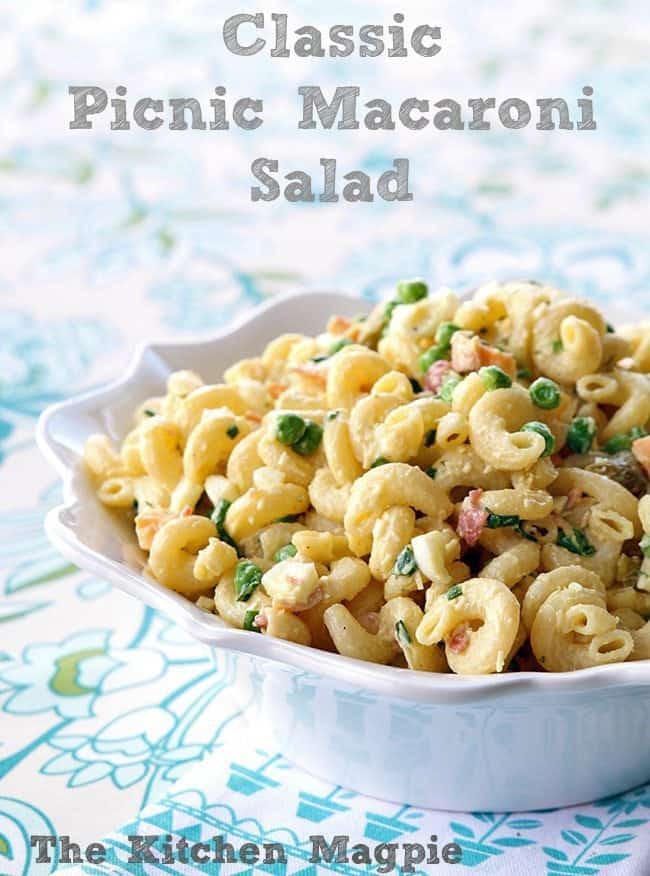 How to make a fabulous Classic Retro Picnic Macaroni Salad! This is the best macaroni salad I've ever made, just like the 1970's versions, with a couple small updates! #picnic #salad #macaroni #vintage