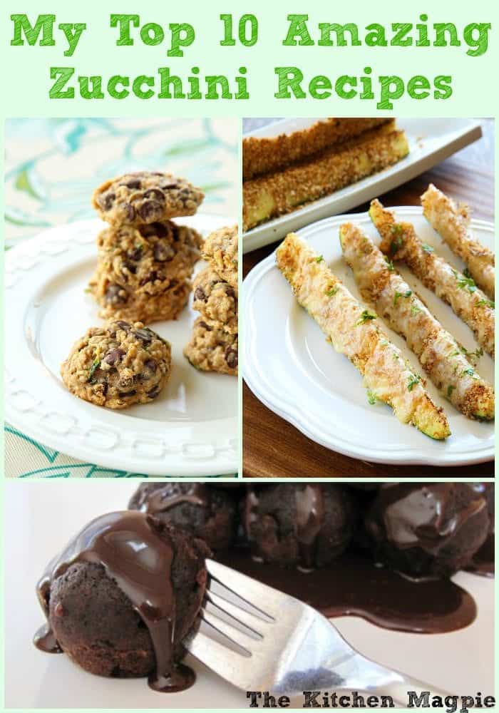 Collage of Zucchini Recipes for National Zucchini Day