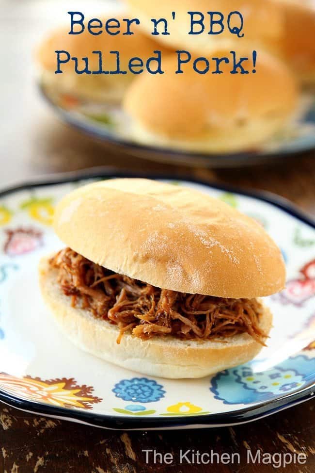 This is the pulled pork for non-pulled pork lovers. The sauce is just right, not overpowering and completely delicious! #pulledpork #slowcooker #beer #bbq