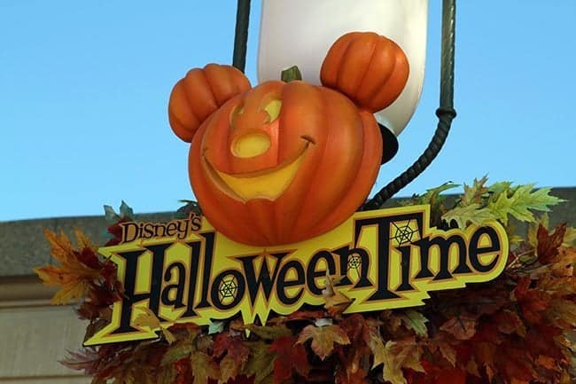 Disney's HalloweenTime Signage with Mickey Pumpkin figure