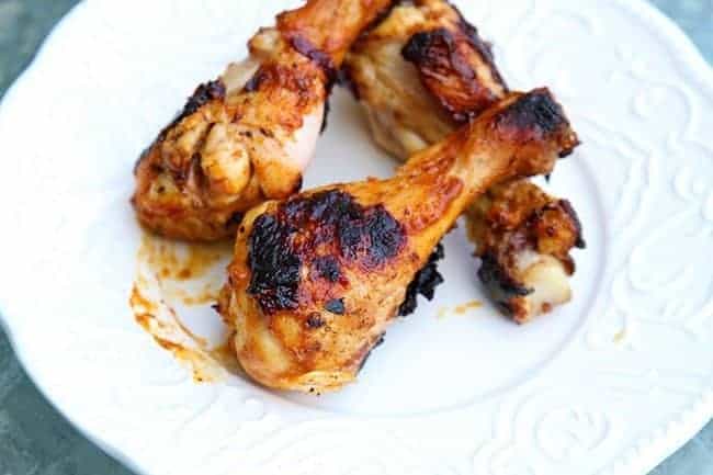 Cumin & Ginger Chicken Drumsticks in a white vintage plate