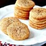 close up Peppery Parmesan Shortbread in a white