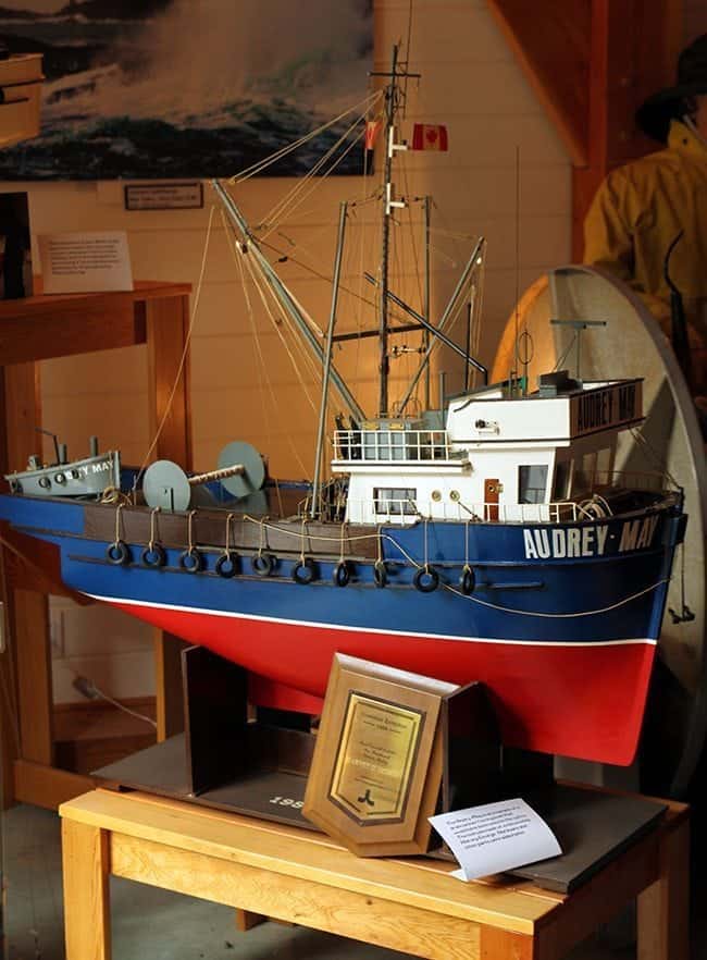 Wooden Boat miniature at the Maritime centre