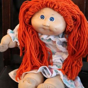 Sitting Cabbage Patch Doll with Orange Hair and Blue eyes