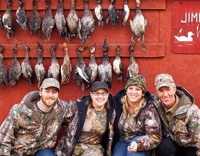 Group picture during Duck Hunting at Jimmy Robinson's