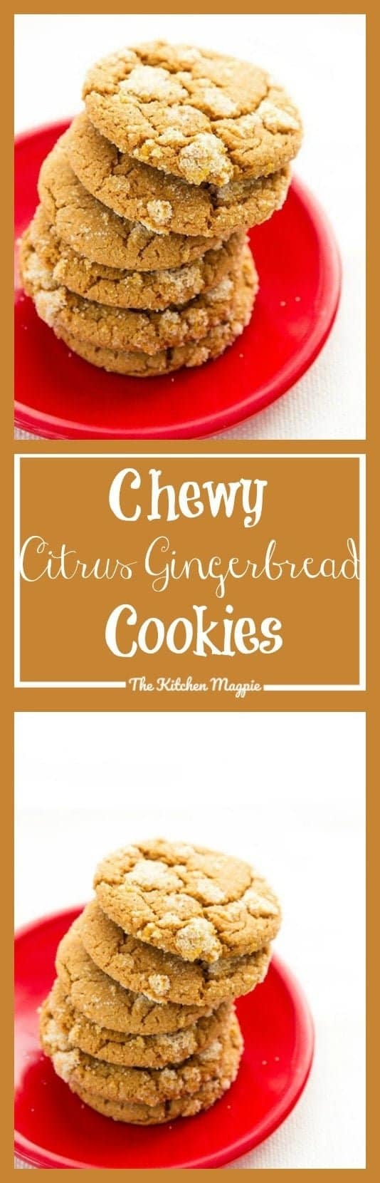Chewy Citrus Gingerbread Cookies - The Kitchen Magpie