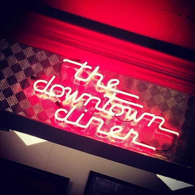 red signage at the Downtown Diner