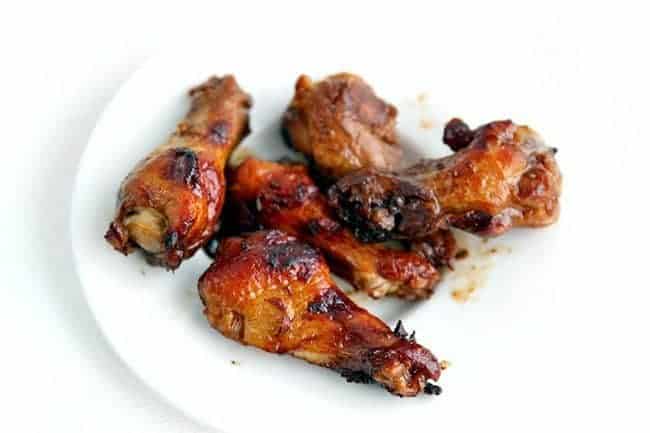 Baked Honey Sesame Chicken Wings in white plate