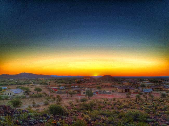 view of sunrise in the dessert