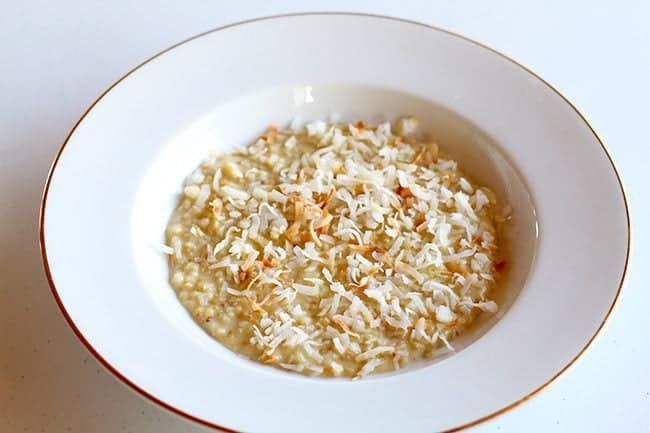 A Plate of Coconut Cream Baked Oatmeal