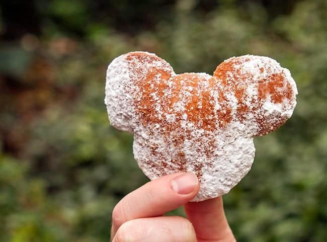 Mickey Shaped Beignets - powdered sugar delights
