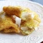 Close up of Delicious deep fried haddock recipe