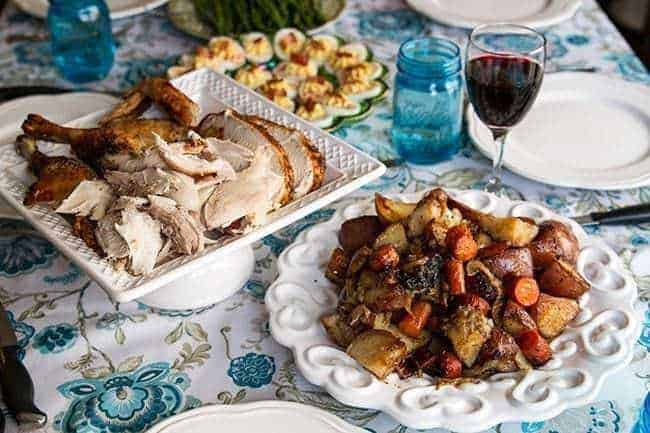 Chopped Roast Chicken in a white square plate on a dining table