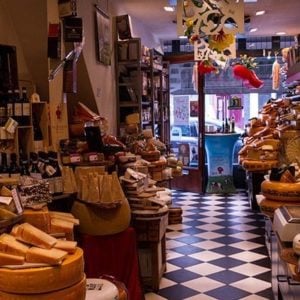 store with lots of different kinds of cheese