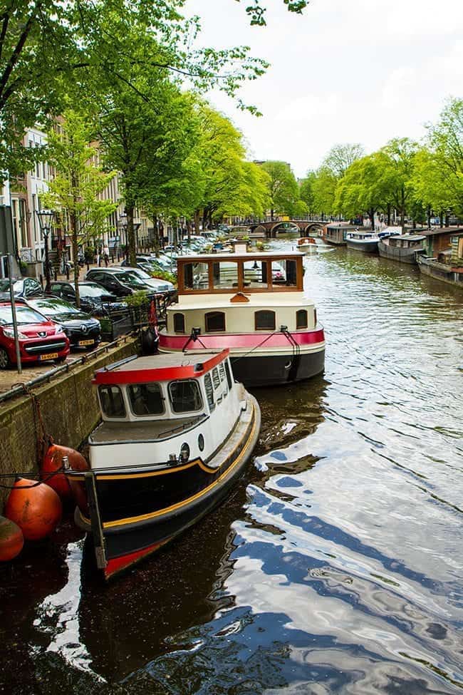 a houseboat in Amsterdam