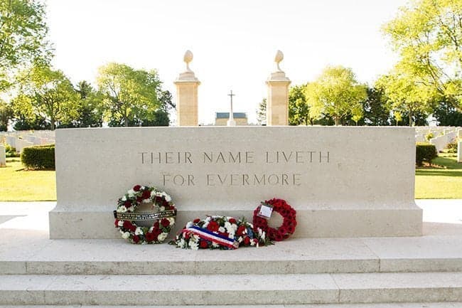 wreaths on Bény-sur-Mer Canadian War Cemetery 