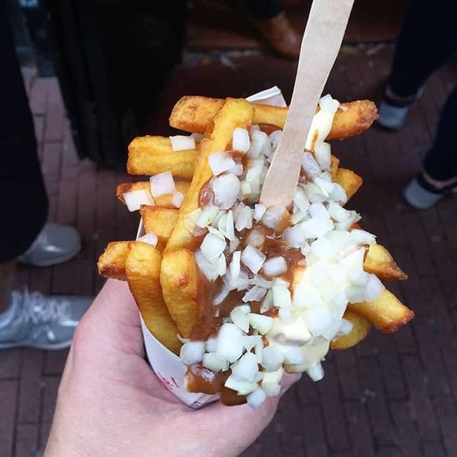 Dutch fries with mayo and peanut sauce