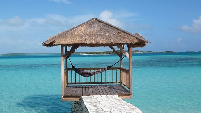 Wax Cay Exuma Cays - little hut with hammock inside