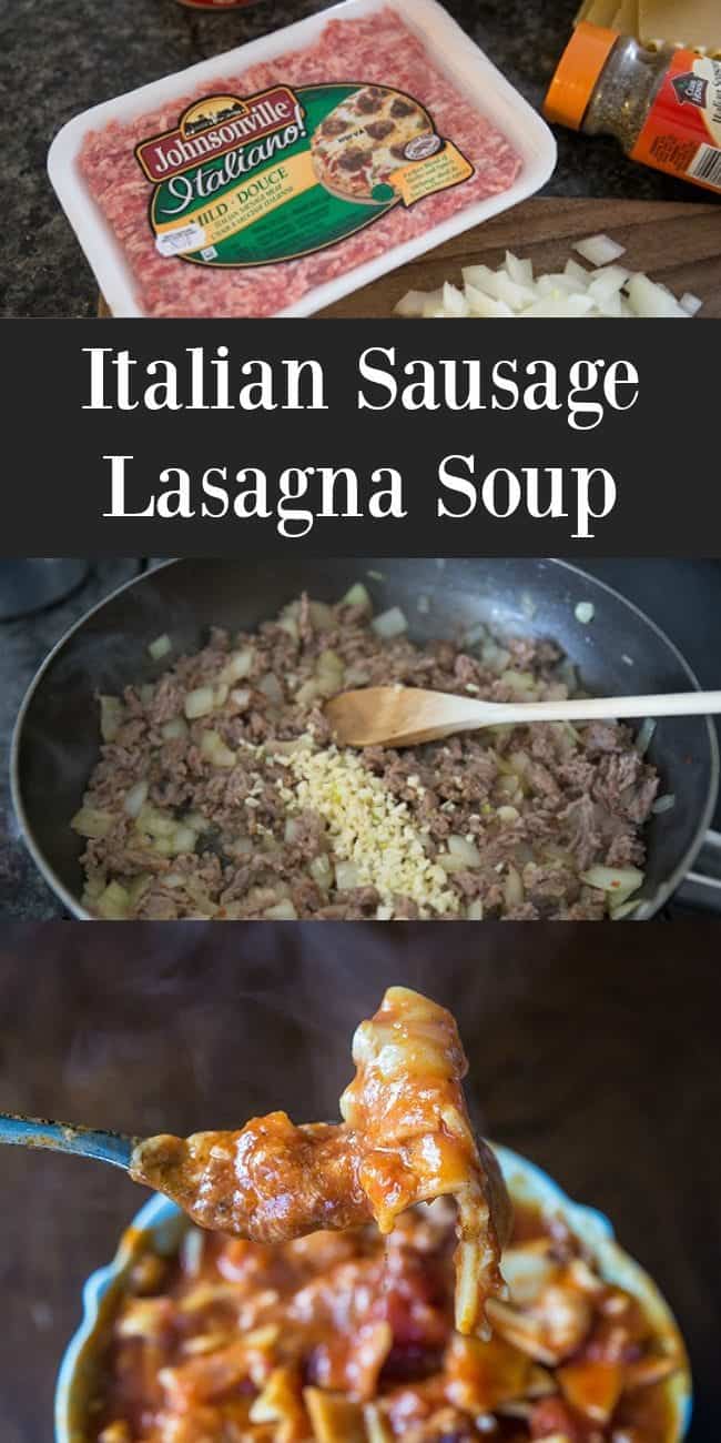Italian Sausage Lasagna Soup from @kitchenmagpie 