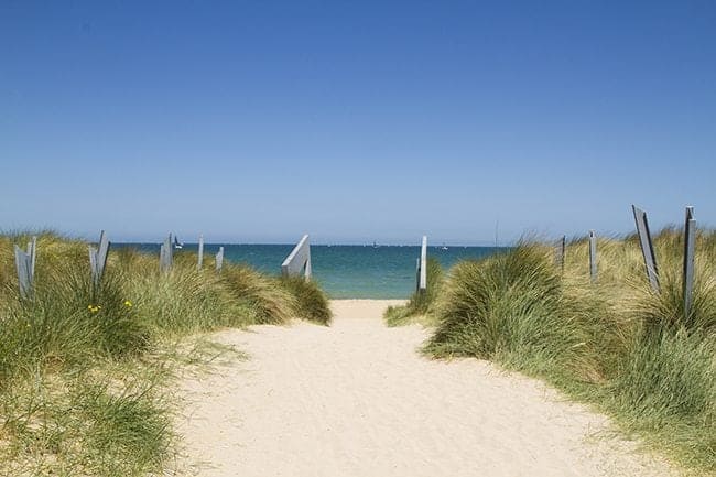 white sand pathway of Juno Beach