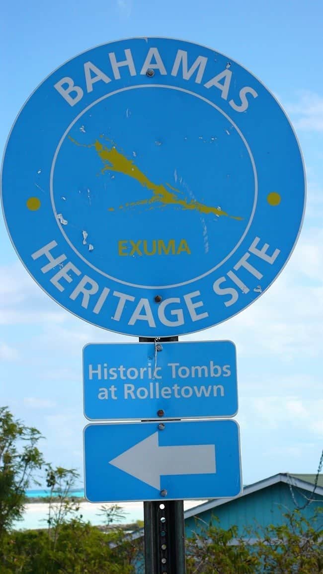 blue signage pointing the Rolletown Tombs