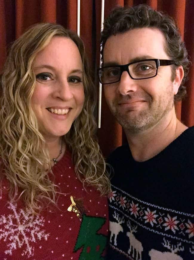 Christmas in November 2015 - woman and man in red knitted sweaters