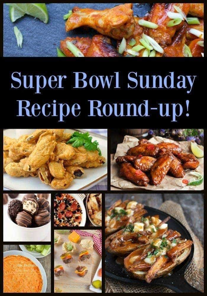 Collage of Super Bowl 2018 Recipes Round Up