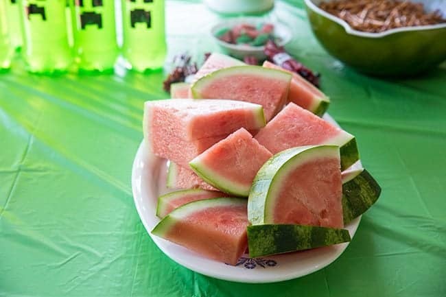 sliced watermelons in a plate